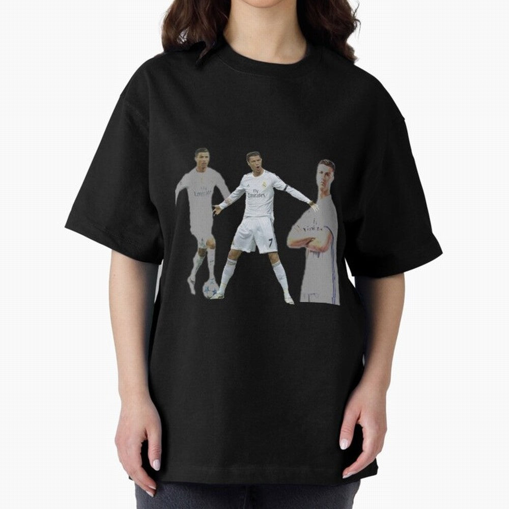 RONALDO Oversized T-Shirt Celebrate Rivalries and Pride in FIFA World Cup 2026 for Fans of Neymar and Portugal, Spain and Germany, Bringing Retro Football Energy, Iconic Rivalries, Trophy Chase Drama and Stadium Atmosphere; Made for Die Hard