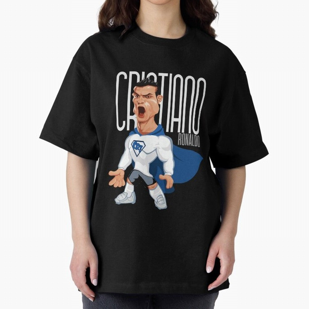 Commic Caricature of Cristiano Ronaldino 'CR7' Oversized T-Shirt Make the Season About FIFA World Cup 2026 Group Stage Spirit, Inspired by Portugal, Spain and Germany, Neymar, Haaland and Cristiano Ronaldo, Tournament Hype, Historic Matchups,
