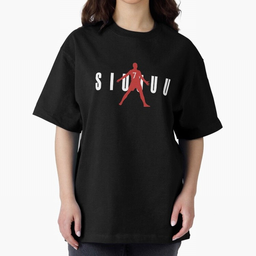 Cristiano Ronaldo Manchester United Siuuuu Oversized T-Shirt Show Championship Spirit for Global Football Passion for FIFA World Cup 2026, with Messi, Neymar and Mbappe, Argentina, Retro Football Energy, Iconic Rivalries, Trophy Chase Drama and