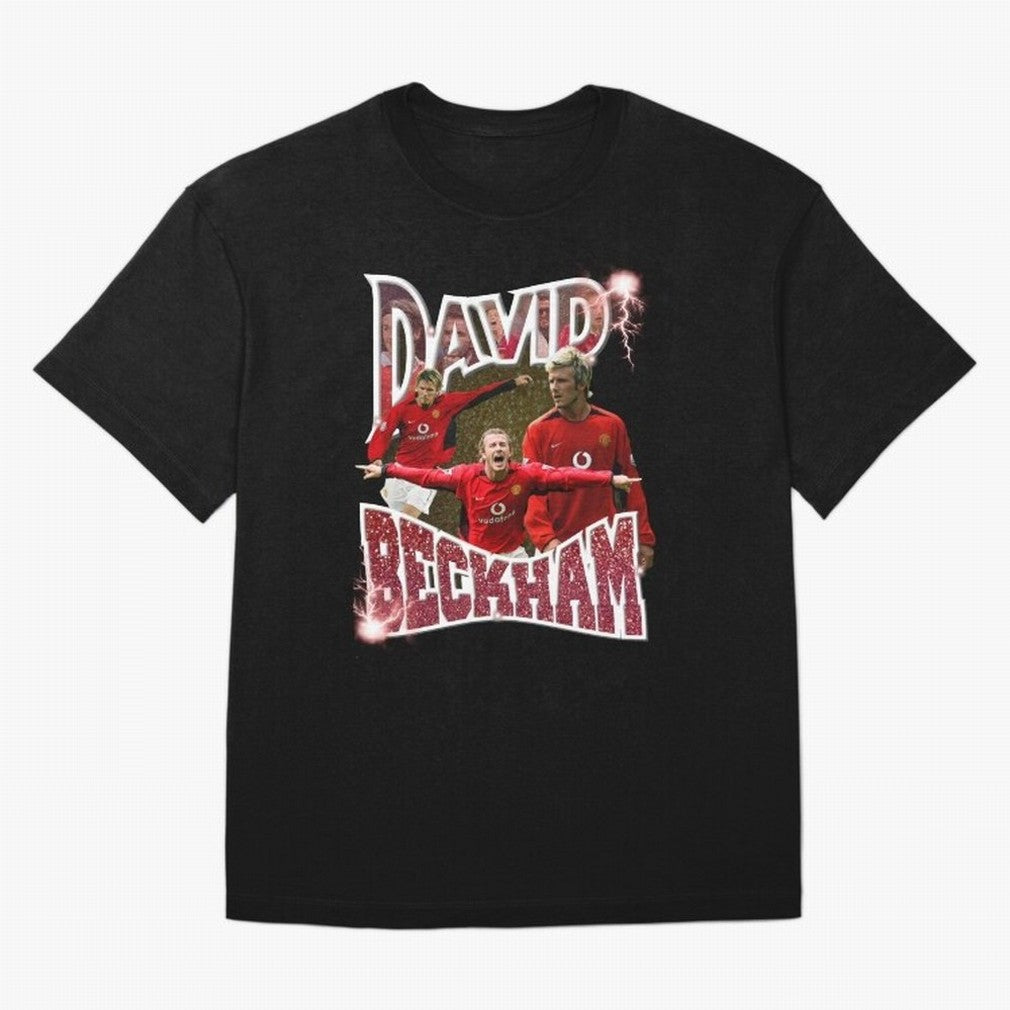 David Beckham Graphic Tee Oversized T-Shirt Celebrate Unforgettable Nights in Global Football Passion for FIFA World Cup 2026 Group Stage, Filled with Messi, CR7 and Mbappe, Argentina and Brazil, Football History, Final Match Energy, Crowd Noise