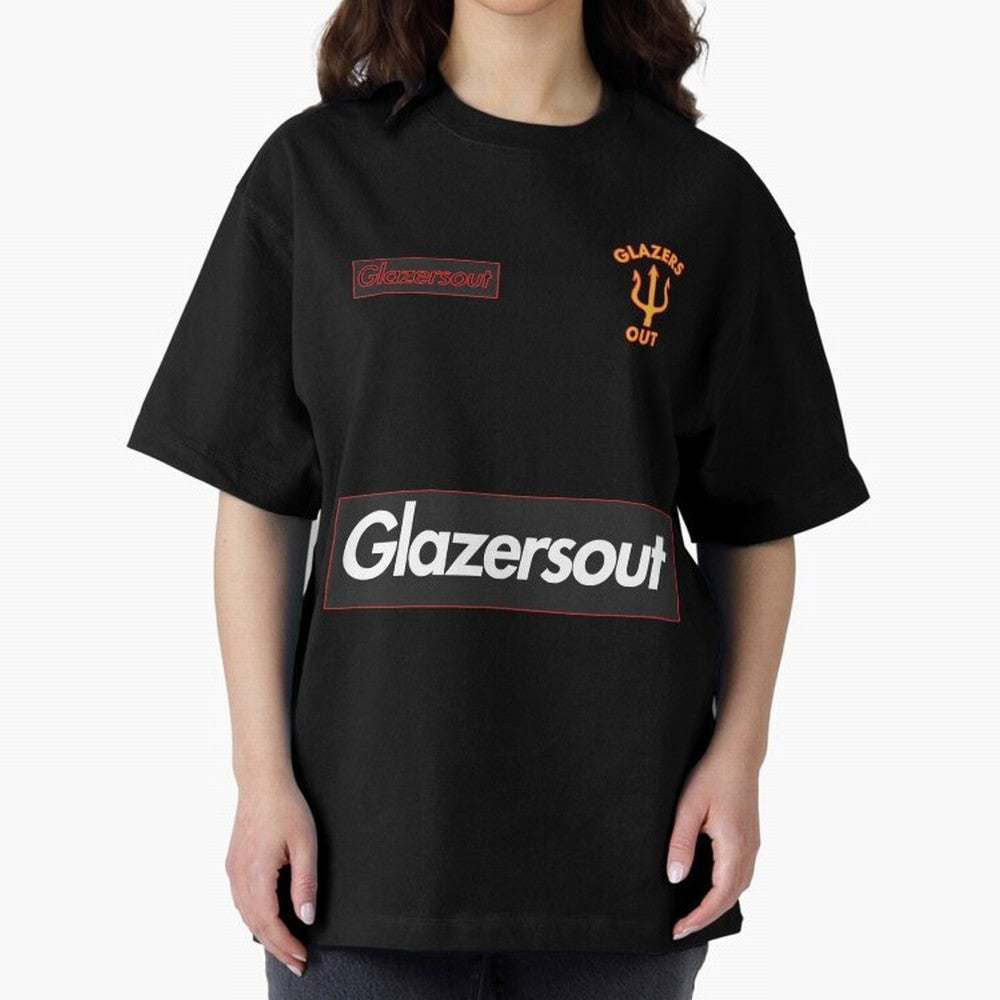 GlazersOut Red Manchester Kit V-Neck Oversized T-Shirt Turn Football Passion into the FIFA World Cup 2026 USA Canada Mexico Journey through Haaland Highlights, England Pride, Game Day Rituals, Football Legends, Country Pride and the Road to the