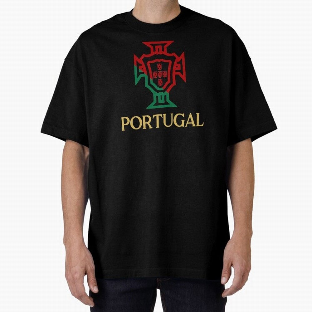 Portugal Tuga D Gold Oversized T-Shirt Bring Stadium Energy to FIFA World Cup 2026 Group Stage Spirit, with France, Neymar, Classic Soccer Heritage, Championship Pressure, Fan Loyalty and International Pride; Created for Match Day Parties, Soccer