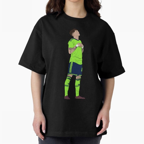 Alejandro Garnacho Ronaldo Peace Goal Celebration Oversized T-Shirt Step into Match Day Hype around FIFA World Cup 2026, Cristiano Ronaldo, France and Portugal, Tournament Hype, Historic Matchups, Family Viewing Parties and Global Sports Pride;