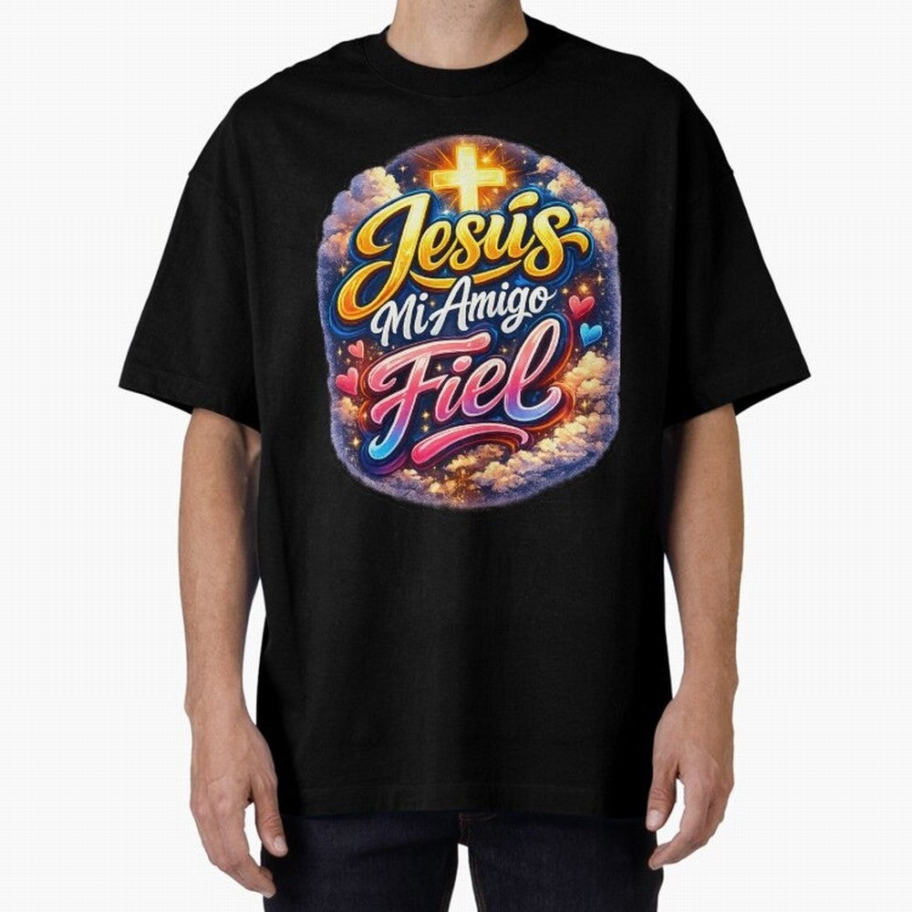 Jesus my faithful friend Oversized T-Shirt Support the FIFA World Cup 2026 Group Stage Journey through Messi and Cristiano Ronaldo Highlights, Brazil Pride, Supporter Pride, Iconic Celebrations, Legendary Names and Global Match Day Energy; Perfect