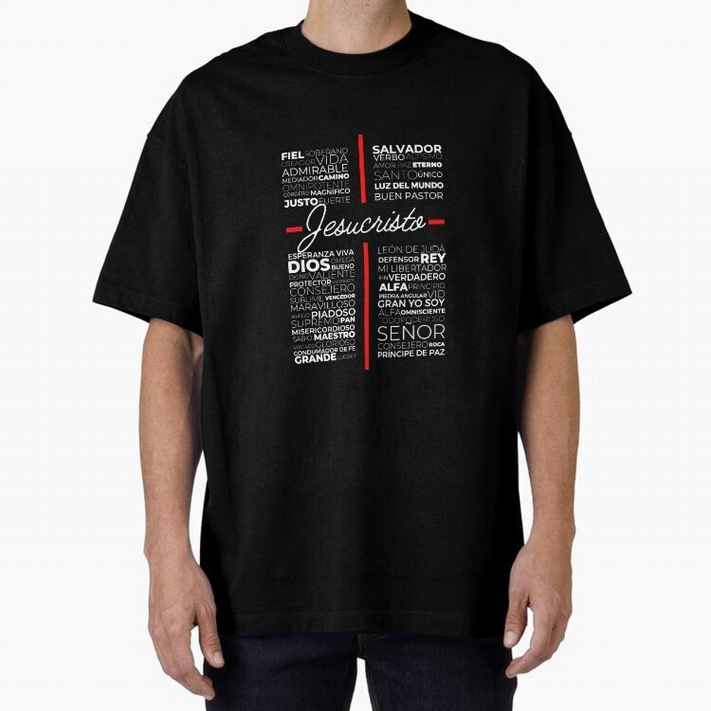 Jesus Christian Cristiano Espanol Oversized T-Shirt Show Your Stadium Side during FIFA World Cup 2026 Group Stage for Fans of Messi and Argentina, France and Brazil, Bringing Champion Mindset, Group Stage Buzz, Knockout Tension and Passionate Fan