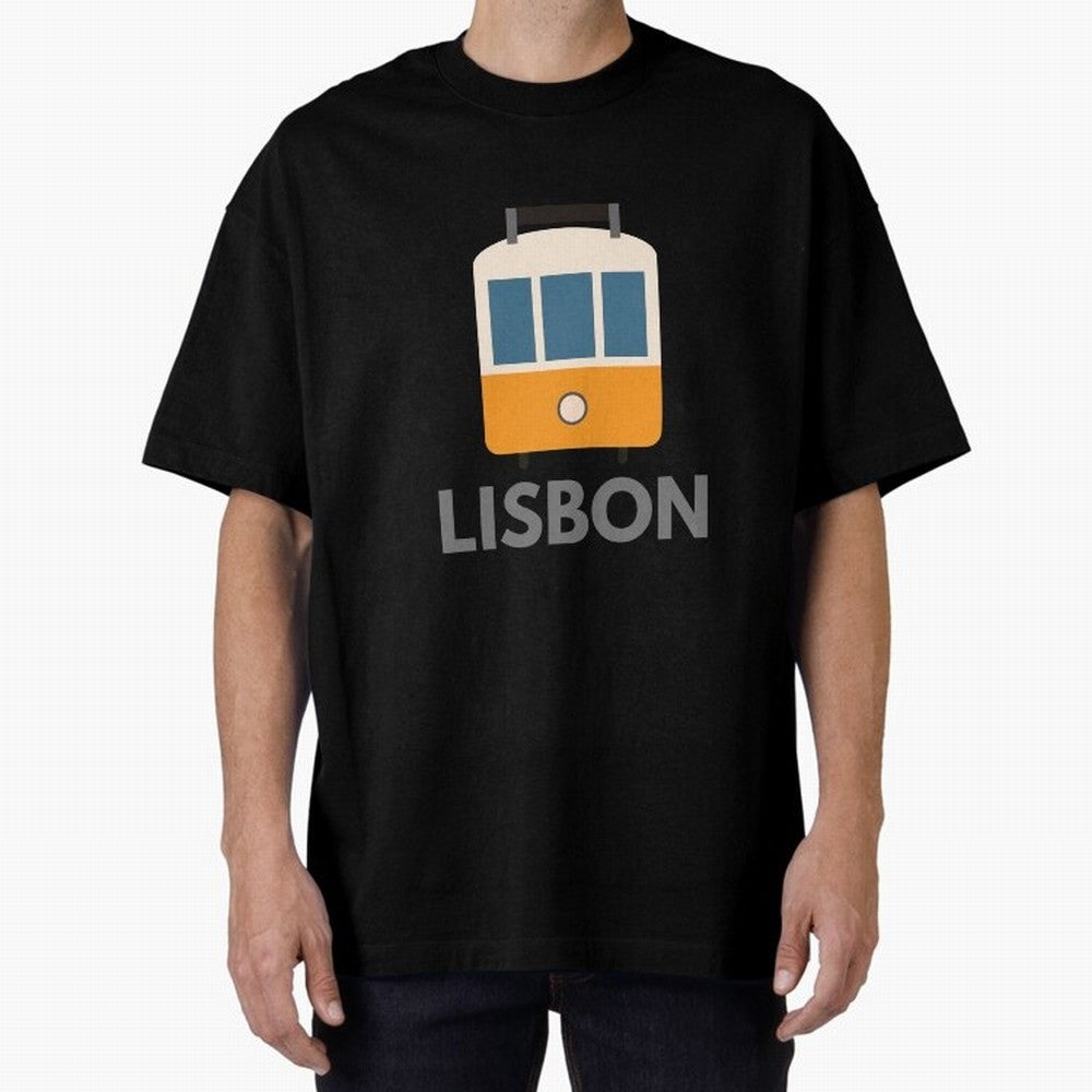 Lisboa Tram (Lisbon city, Portugal) Oversized T-Shirt Follow Every Goal of Match Day Hype around FIFA World Cup 2026 Group Stage, Mbappe, Spain, Football Festival Excitement, Trophy Ambitions, Country Rivalries and Star Player Buzz; Made for Die