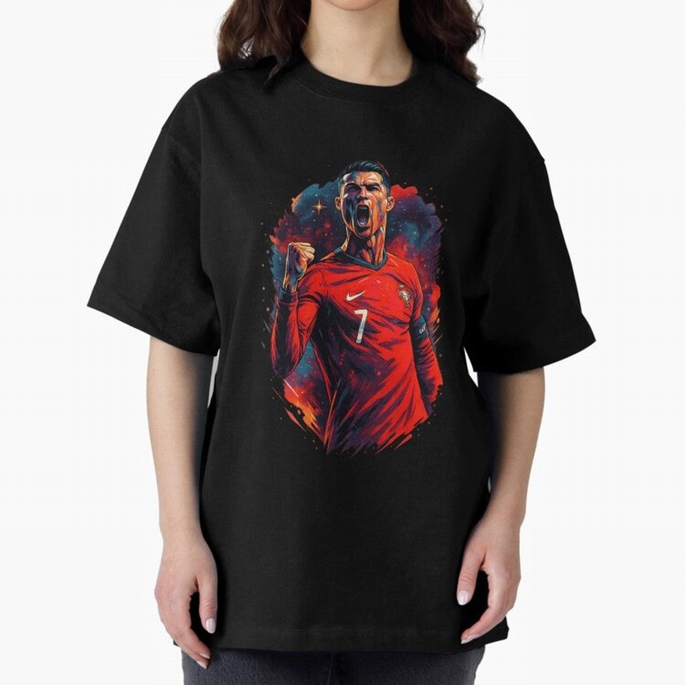 cr7 the legend Oversized T-Shirt Celebrate Supporters United by FIFA World Cup 2026 USA Canada Mexico with Neymar, Argentina and Brazil Energy, Championship Spirit, Famous Goals, Roaring Crowds and International Football Unity; Ideal for Passionate