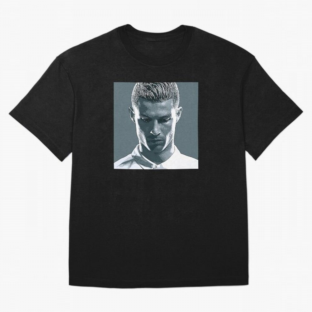 Ronaldo Portrait Oversized T-Shirt Represent Football Lovers during FIFA World Cup 2026 USA Canada Mexico for Fans of Mbappe and Neymar and England and Germany, Bringing Stadium Chants, National Pride, Trophy Dreams and Unforgettable Football