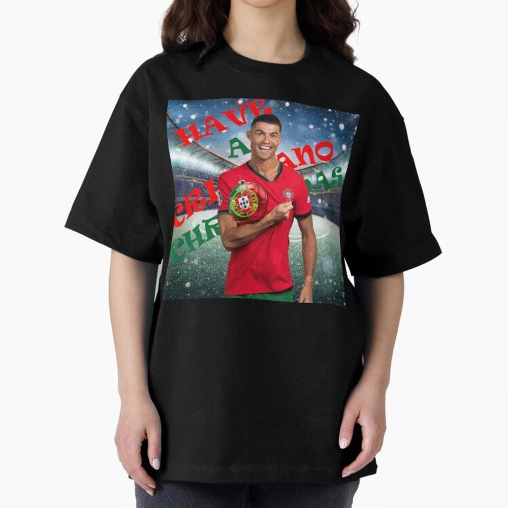 Have a Cristiano Christmas Oversized T-Shirt Upgrade Match Day Hype around FIFA World Cup 2026 Group Stage, CR7, Portugal, Classic Soccer Heritage, Championship Pressure, Fan Loyalty and International Pride; Perfect for Supporters Who Want Bold