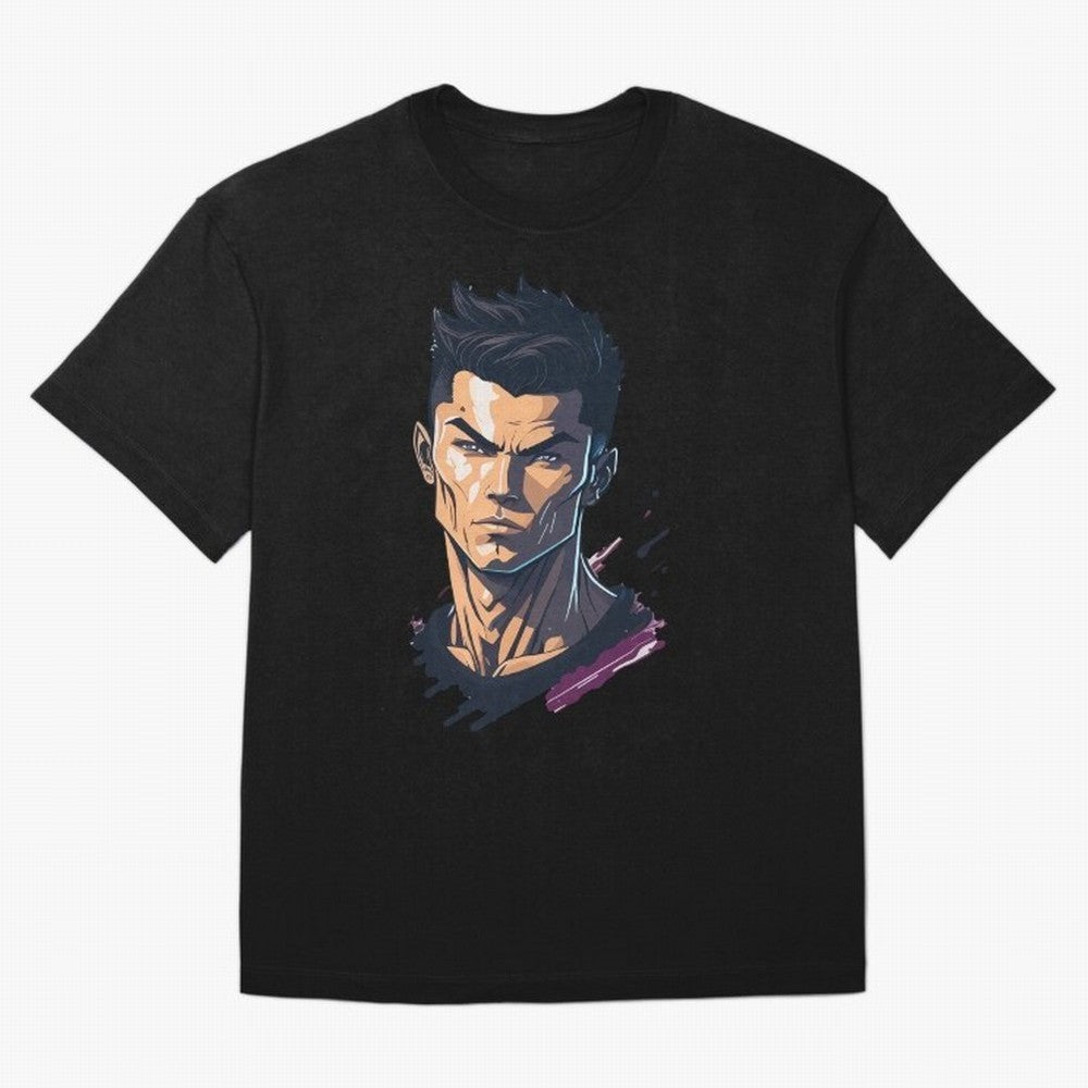 Cristiano Ronaldo Anime Style Oversized T-Shirt Make Memories around Global Football Passion for FIFA World Cup 2026 Group Stage, Filled with Messi, Neymar and Mbappe, Brazil, Worldwide Fan Energy, Dramatic Goals, Stadium Lights and Championship