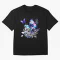 God is My Strength - Blue Butterfly Watercolor Art Oversized T-Shirt Cheer for Match Day Hype around FIFA World Cup 2026 USA Canada Mexico, Cristiano Ronaldo, Haaland and CR7, Argentina, Sports Nostalgia, International Competition, Famous Players