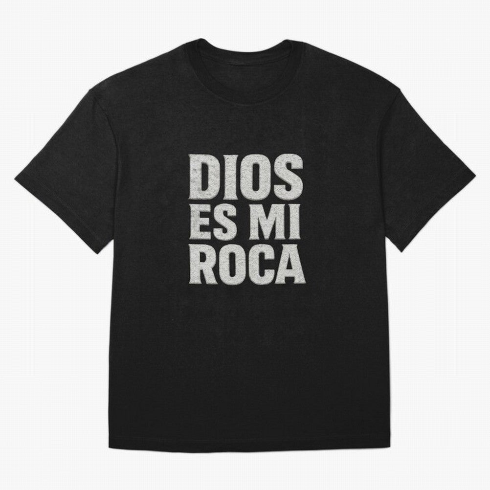 DIOS ES MI ROCA - White Stone Typography - Christian Oversized T-Shirt Honor Champions and Dreams in FIFA World Cup 2026 USA Canada Mexico Spirit, Highlighting Argentina, France and Brazil, Messi, Neymar and Mbappe, Stadium Chants, National Pride,