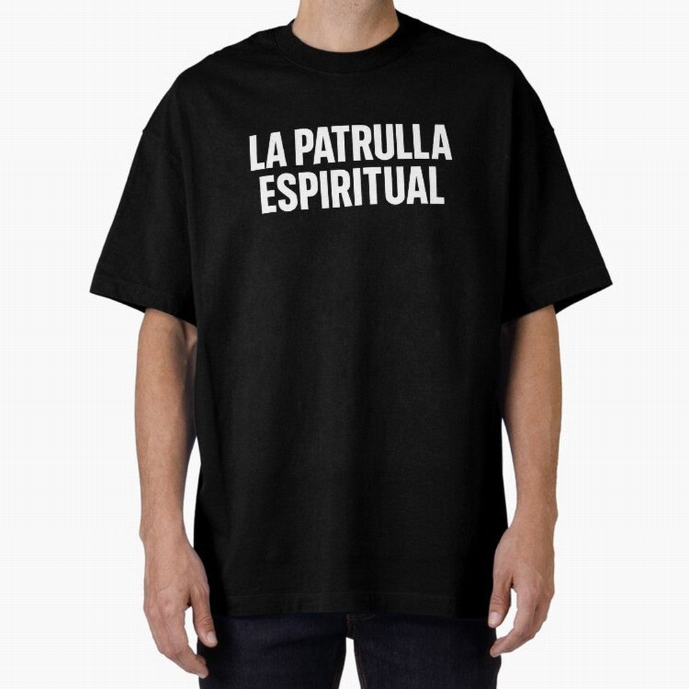 La Patrulla Espiritual, Spanish Faith Quote Gift, Christian Spiritual Humor Graphic Tee for Believers Latinos Oversized T-Shirt Follow the Final Road of FIFA World Cup 2026 Group Stage Driven by Messi and Cristiano Ronaldo, England, France and