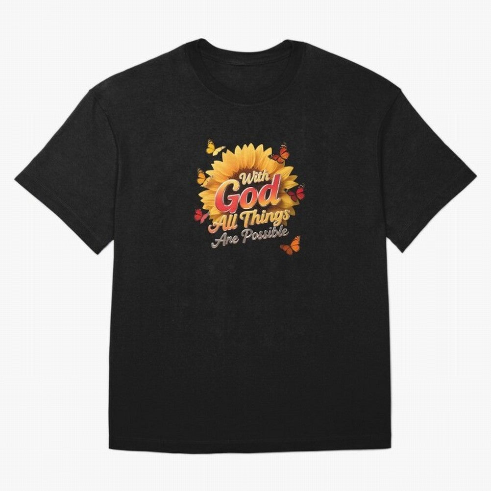 With God all things Are possible T shirt Oversized T-Shirt Wear the Spirit of Global Football Passion for FIFA World Cup 2026, Made for Neymar, Portugal, Worldwide Fan Energy, Dramatic Goals, Stadium Lights and Championship Celebrations; Built for
