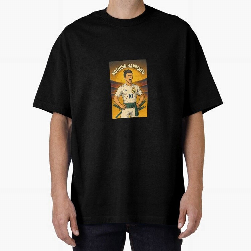 Cristiano Zoro Nothing Happened Oversized T-Shirt Show Support during FIFA World Cup 2026 Group Stage for Fans of Mbappe and Neymar and England, France and Netherlands, Bringing Supporter Pride, Iconic Celebrations, Legendary Names and Global Match