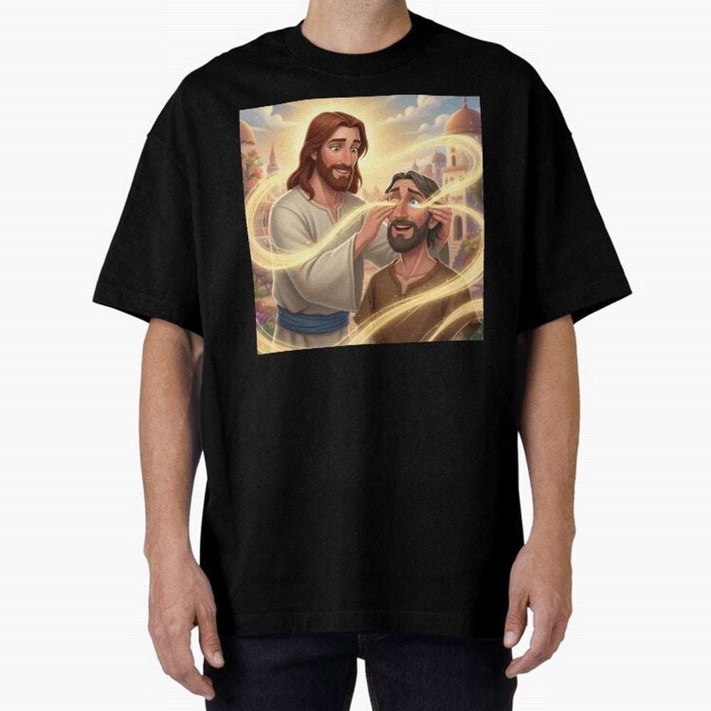 Jesus cure the blind Oversized T-Shirt Fuel the FIFA World Cup 2026 Journey through Neymar Highlights, Brazil, Portugal and Argentina Pride, Sports Nostalgia, International Competition, Famous Players and Unforgettable Victories; Made for