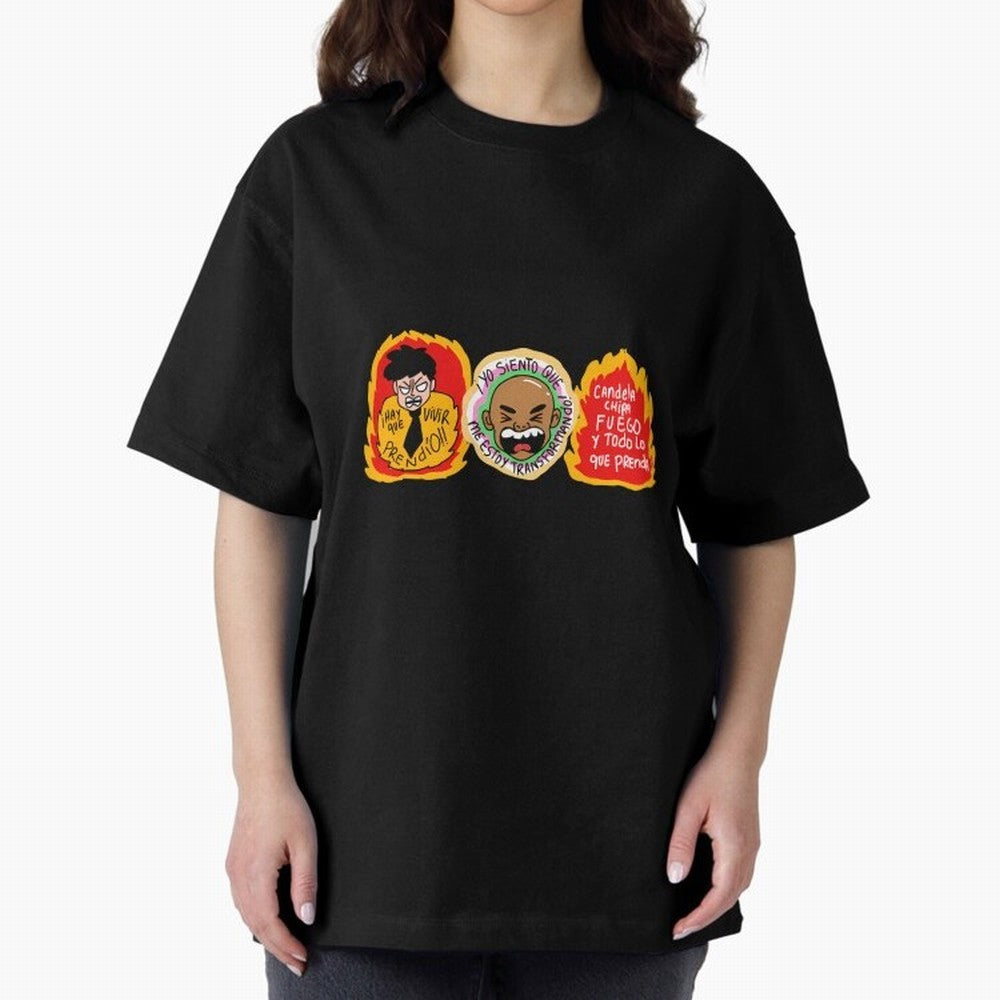 Hay Que Vivir Prendo Yo Siento Que Me Estoy Transformando Candela Chipa Fuego Y Todo Lo Que Prenda Oversized T-Shirt Get Ready for FIFA World Cup 2026 Group Stage for Fans of Mbappe and Neymar and England, France and Netherlands, Bringing Football
