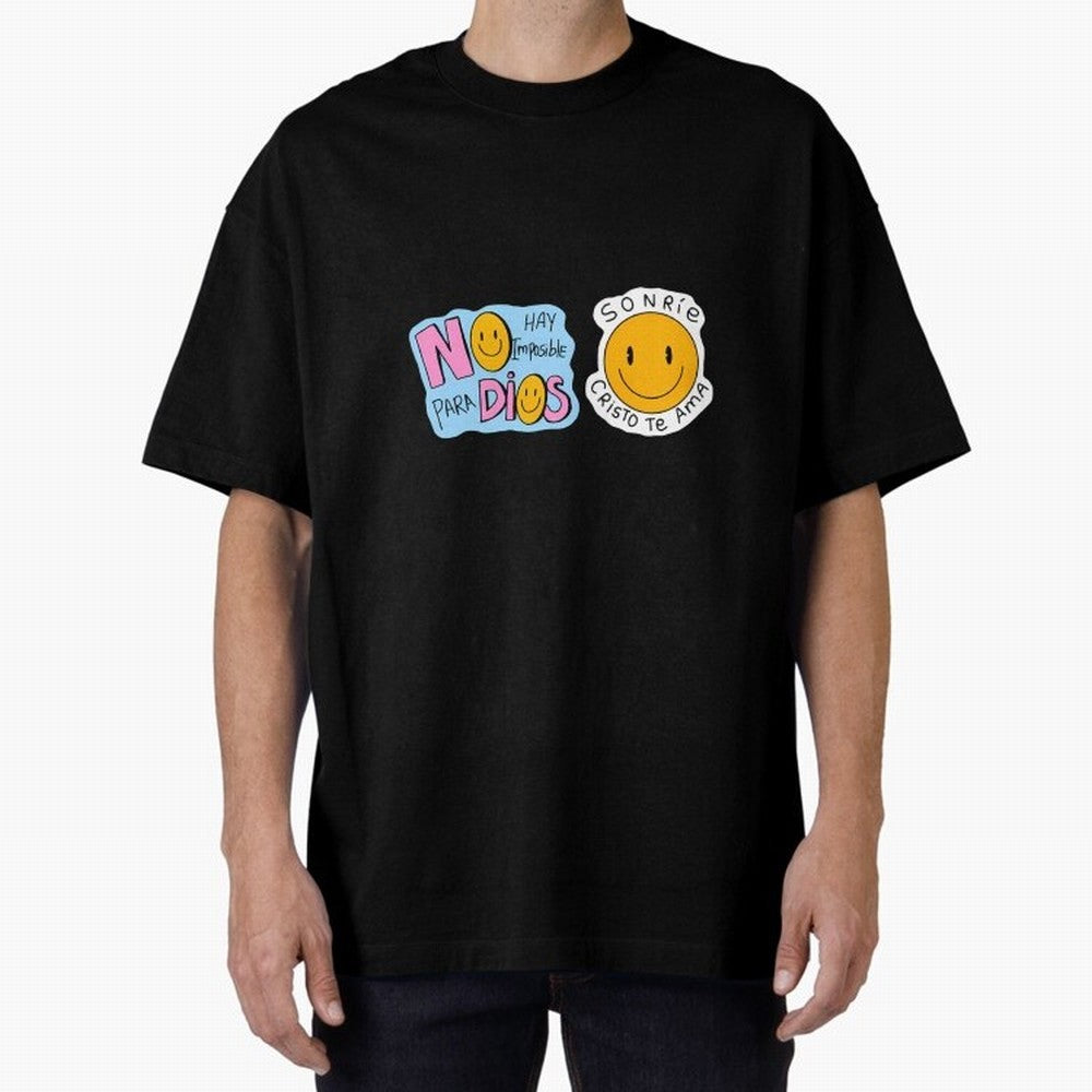No Hay Imposibles Para Dios Sonrie Cristo Te Ama Oversized T-Shirt Celebrate Classic Football Spirit in Global Football Passion for FIFA World Cup 2026 Group Stage, Built around CR7 and Messi, France, Football Festival Excitement, Trophy Ambitions,