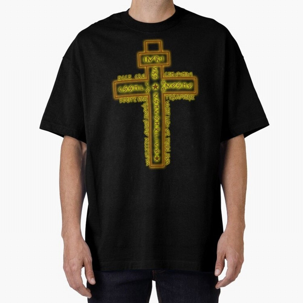 Cruz del Santo Padre Benito Color Oversized T-Shirt Celebrate Football Heritage in FIFA World Cup 2026 Group Stage for Fans of Cristiano Ronaldo, Haaland and CR7 and Argentina, France and Brazil, Bringing Championship Spirit, Famous Goals, Roaring
