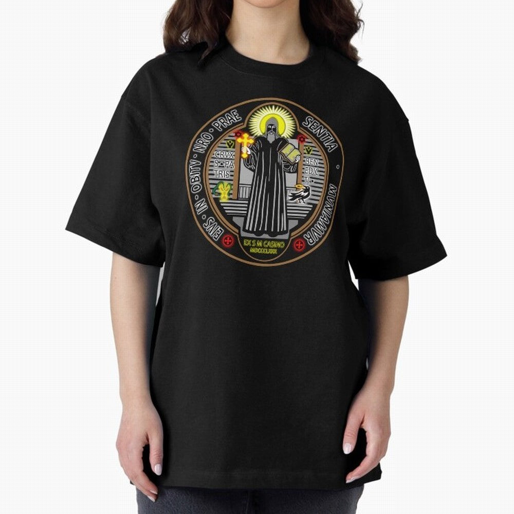 Medalla de San Benito Color Frontal Oversized T-Shirt Follow the FIFA World Cup 2026 USA Canada Mexico Journey through Cristiano Ronaldo, Haaland and CR7 Highlights, Spain and Netherlands Pride, Champion Mindset, Group Stage Buzz, Knockout Tension