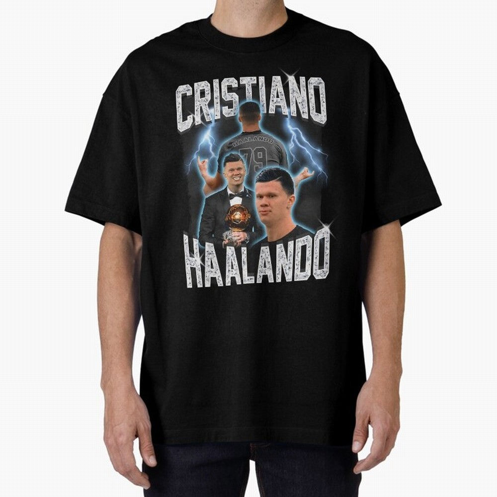 Cristiano Haalando Lightning Poster For Football Fans and Gift For Sports Lovers Oversized T-Shirt Showcase FIFA World Cup 2026 Spirit, with England, France and Netherlands, Cristiano Ronaldo, Football Festival Excitement, Trophy Ambitions, Country