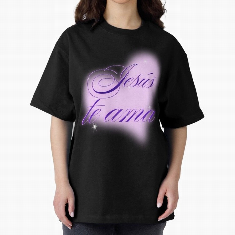 Spanish, Jesus Loves You, Jes¨²s te ama, John 3:16 Oversized T-Shirt Turn Every Weekend Toward Global Football Passion for FIFA World Cup 2026 Group Stage, Centered on Haaland and Mbappe, France, Stadium Chants, National Pride, Trophy Dreams and