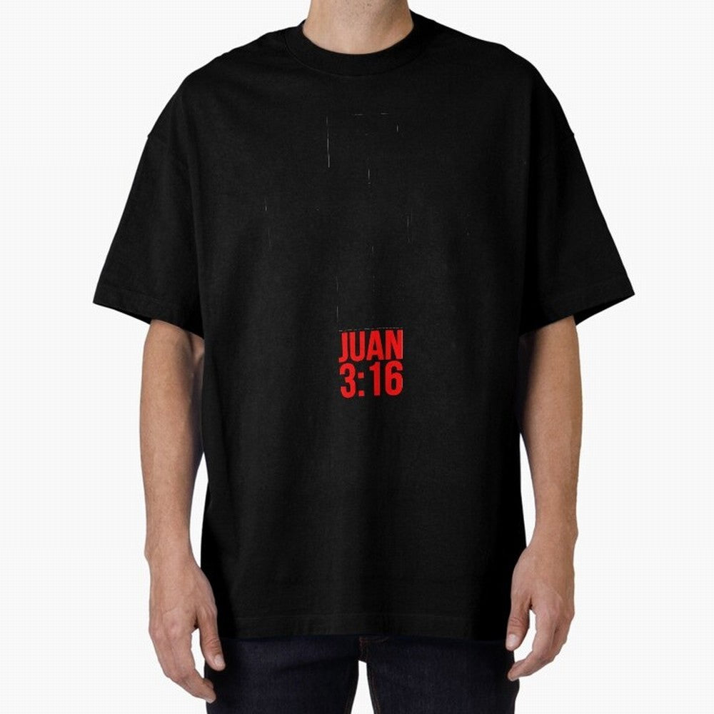 Porque de tal manera amo Dios al mundo - Mensajes Biblicos para Cristianos - Spanish Biblical Quotes for Christians Oversized T-Shirt Get Ready for FIFA World Cup 2026 USA Canada Mexico with Cristiano Ronaldo, Argentina, France and Brazil Energy,