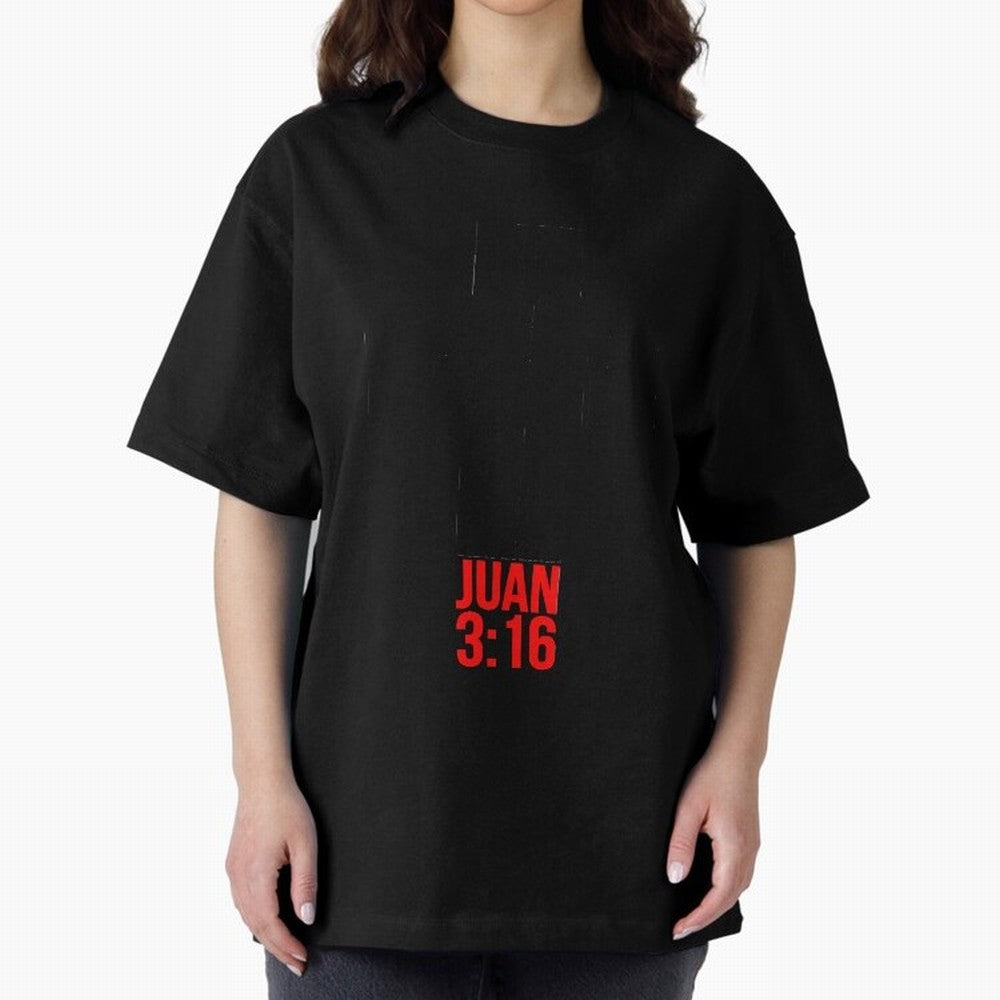 Porque de tal manera amo Dios al mundo - Mensajes Biblicos para Cristianos - Spanish Biblical Quotes for Christians Oversized T-Shirt Get Ready for FIFA World Cup 2026 USA Canada Mexico with Cristiano Ronaldo, Argentina, France and Brazil Energy,
