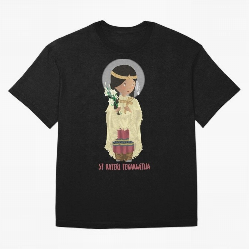 Saint Kateri Tekakwitha Oversized T-Shirt Carry the Dream of FIFA World Cup 2026 Group Stage for Fans of CR7 and Messi and England and Germany, Bringing Championship Spirit, Famous Goals, Roaring Crowds and International Football Unity; Made for