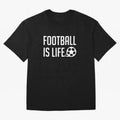 Football Is Life (Black BG) Oversized T-Shirt Celebrate the Stars of Global Football Passion for FIFA World Cup 2026, Made for Neymar, Haaland and Cristiano Ronaldo, France, Worldwide Fan Energy, Dramatic Goals, Stadium Lights and Championship