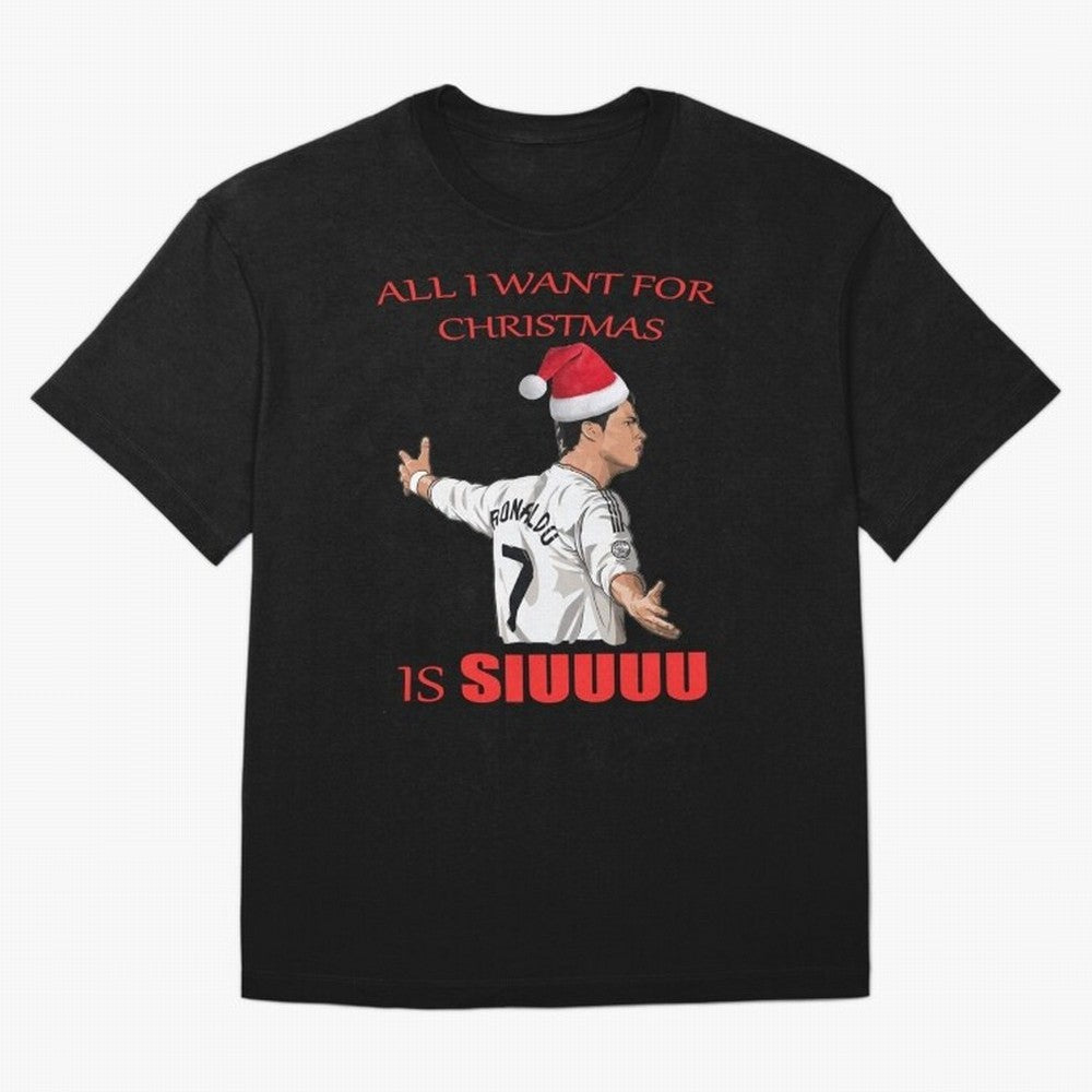 All I Want For Christmas Is Siuuu Oversized T-Shirt Feel the Heartbeat of FIFA World Cup 2026 Group Stage Spirit, with England, France and Netherlands, Messi, CR7 and Mbappe, Football History, Final Match Energy, Crowd Noise and Once in a Lifetime