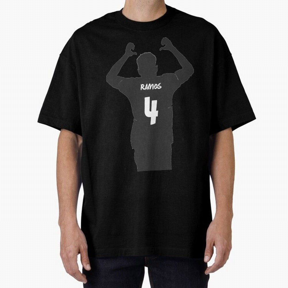 Sergio Ramos artwork Oversized T-Shirt Follow FIFA World Cup 2026 USA Canada Mexico Spirit, Filled with England and Germany, CR7 and Messi, Vintage Soccer Flavor, Modern Football Stars, National Flags and Final Night Emotion; Great for Watch