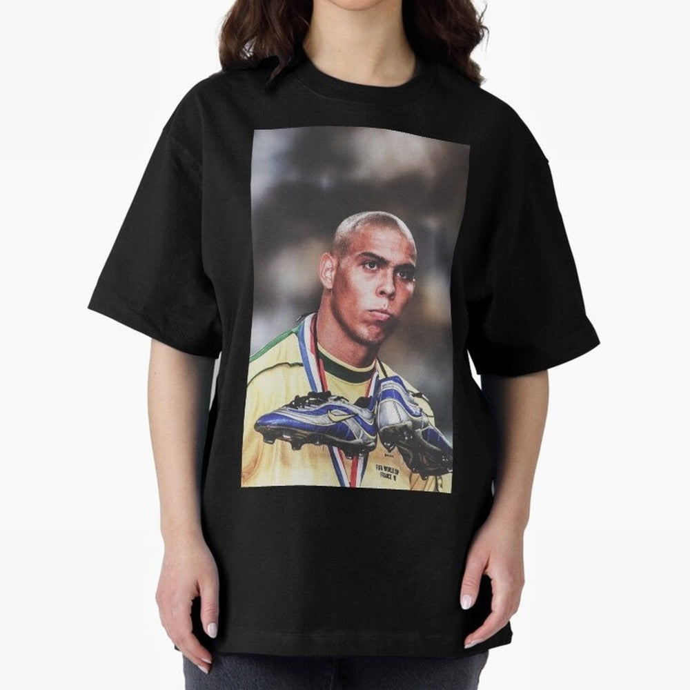 Ronaldo Luis Nazario de Lima Art Oversized T-Shirt Keep Football History Alive during FIFA World Cup 2026 Group Stage for Fans of Cristiano Ronaldo and France, Bringing Stadium Chants, National Pride, Trophy Dreams and Unforgettable Football