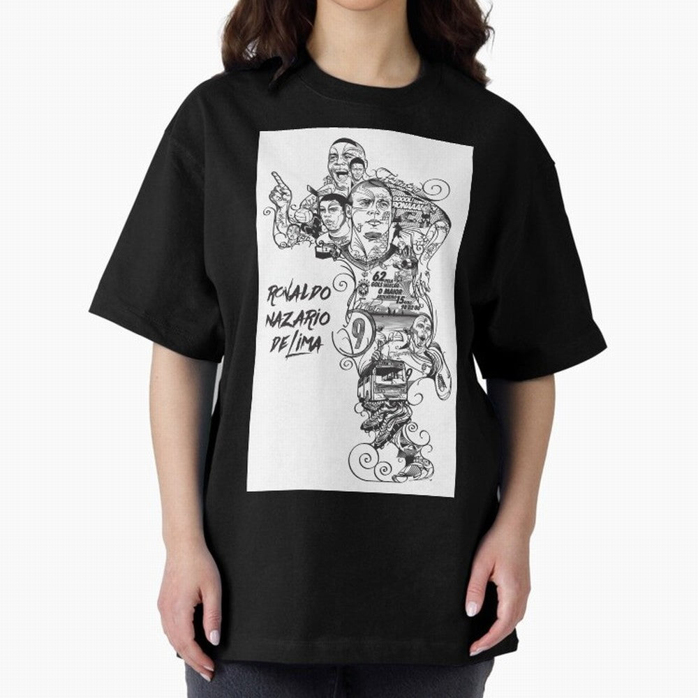 The R9 Era Oversized T-Shirt Back Your Heroes with Match Day Hype around FIFA World Cup 2026 USA Canada Mexico, CR7 and Messi, Netherlands, Football History, Final Match Energy, Crowd Noise and Once in a Lifetime Moments; Great for Watch Parties,