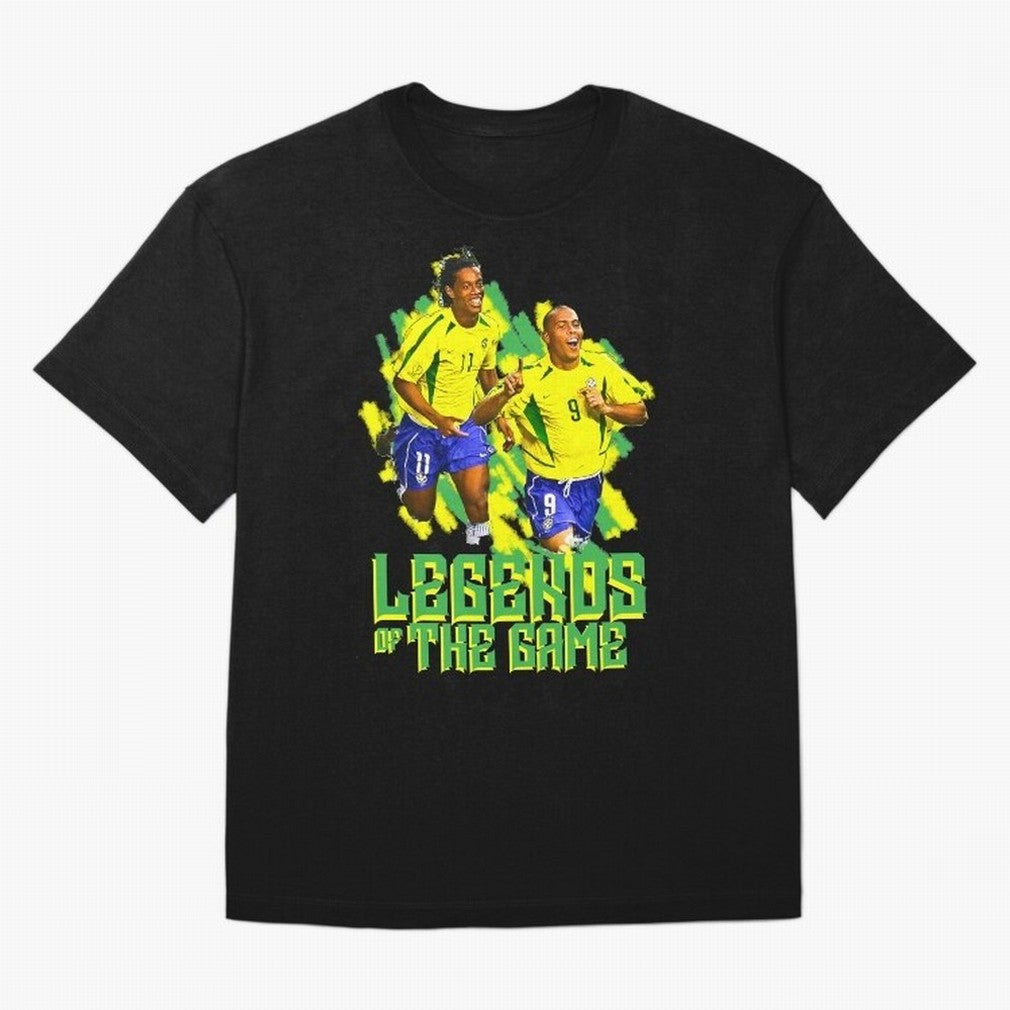 Ronaldinho and ronaldo brazil football print art Oversized T-Shirt Feel International Energy from the FIFA World Cup 2026 Group Stage Journey through Cristiano Ronaldo, Haaland and CR7 Highlights, Spain and Netherlands Pride, Game Day Rituals,