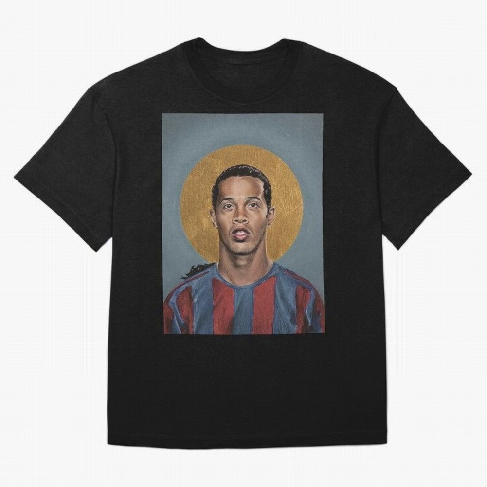 Art Ronaldinho Painting Oversized T-Shirt Follow Global Football Passion for FIFA World Cup 2026, Celebrating Haaland and Mbappe, Netherlands, Retro Football Energy, Iconic Rivalries, Trophy Chase Drama and Stadium Atmosphere; Great for Watch