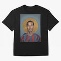 Art Ronaldinho Painting Oversized T-Shirt Follow Global Football Passion for FIFA World Cup 2026, Celebrating Haaland and Mbappe, Netherlands, Retro Football Energy, Iconic Rivalries, Trophy Chase Drama and Stadium Atmosphere; Great for Watch