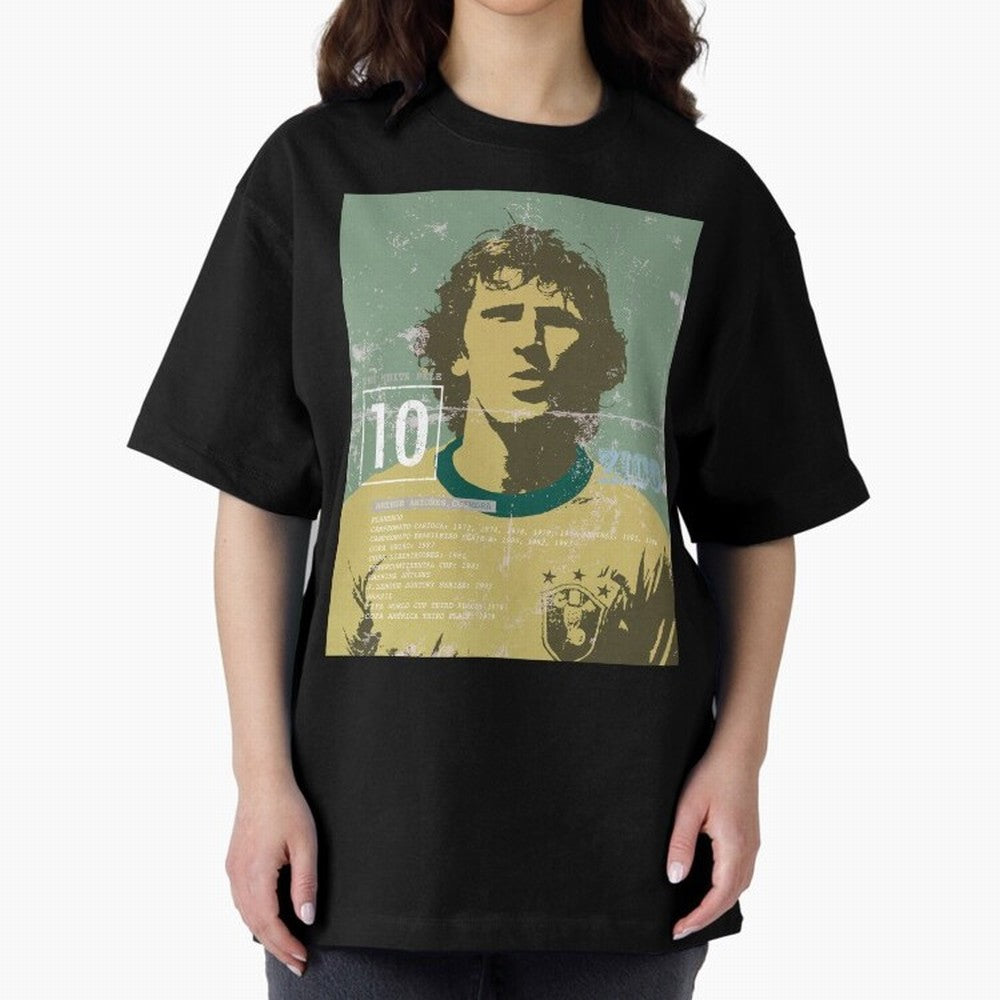 Zico Oversized T-Shirt Stand with FIFA World Cup 2026 USA Canada Mexico for Fans of Cristiano Ronaldo and Argentina and Brazil, Bringing Stadium Chants, National Pride, Trophy Dreams and Unforgettable Football Memories; Ideal for Football Dads,