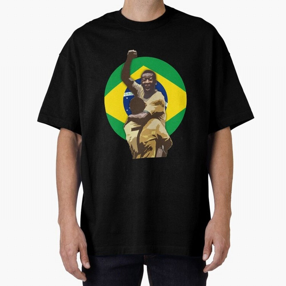 Pele Greates Footbal Player in History - Joga Bonito Oversized T-Shirt Keep the Match Day Mood of FIFA World Cup 2026 USA Canada Mexico Spirit, Celebrating Portugal, Spain and Germany, Haaland and Mbappe, Football Festival Excitement, Trophy