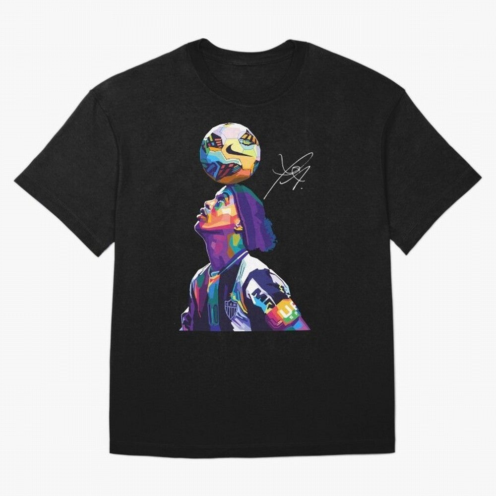 Ronaldinho Wpap Pop Art Oversized T-Shirt Support Global Football Passion for FIFA World Cup 2026, Celebrating Cristiano Ronaldo, Argentina, France and Brazil, Football History, Final Match Energy, Crowd Noise and Once in a Lifetime Moments;