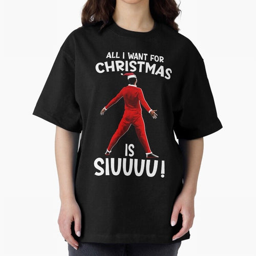 All I Want For Christmas Is Siuuu CR7 fans Xmas Christian Ronaldo Oversized T-Shirt Follow Every Goal of the FIFA World Cup 2026 Journey through Cristiano Ronaldo, Haaland and CR7 Highlights, Portugal, Spain and Germany Pride, Global Supporter