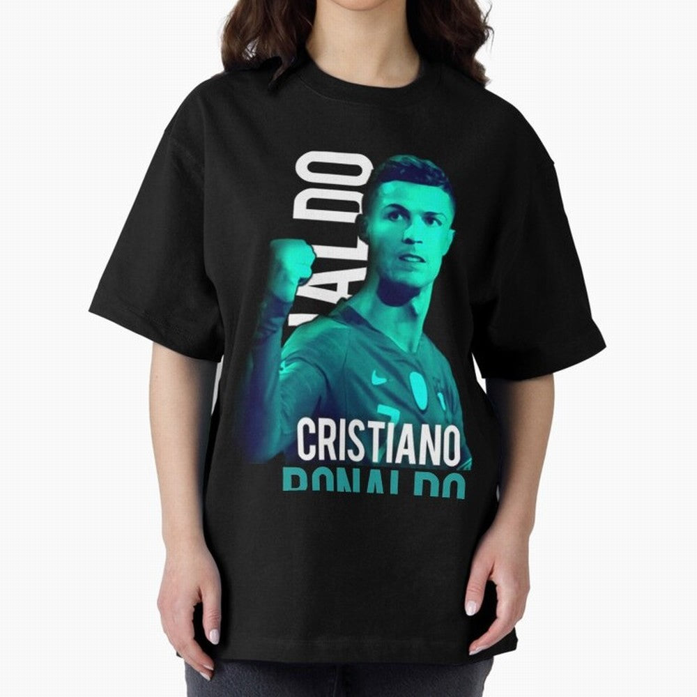 Ronaldo Ronaldo vector Oversized T-Shirt Celebrate Soccer Greatness during Match Day Hype around FIFA World Cup 2026 Group Stage, Neymar, Haaland and Cristiano Ronaldo, Portugal, Spain and Germany, Match Day Excitement, Supporter Culture, Golden