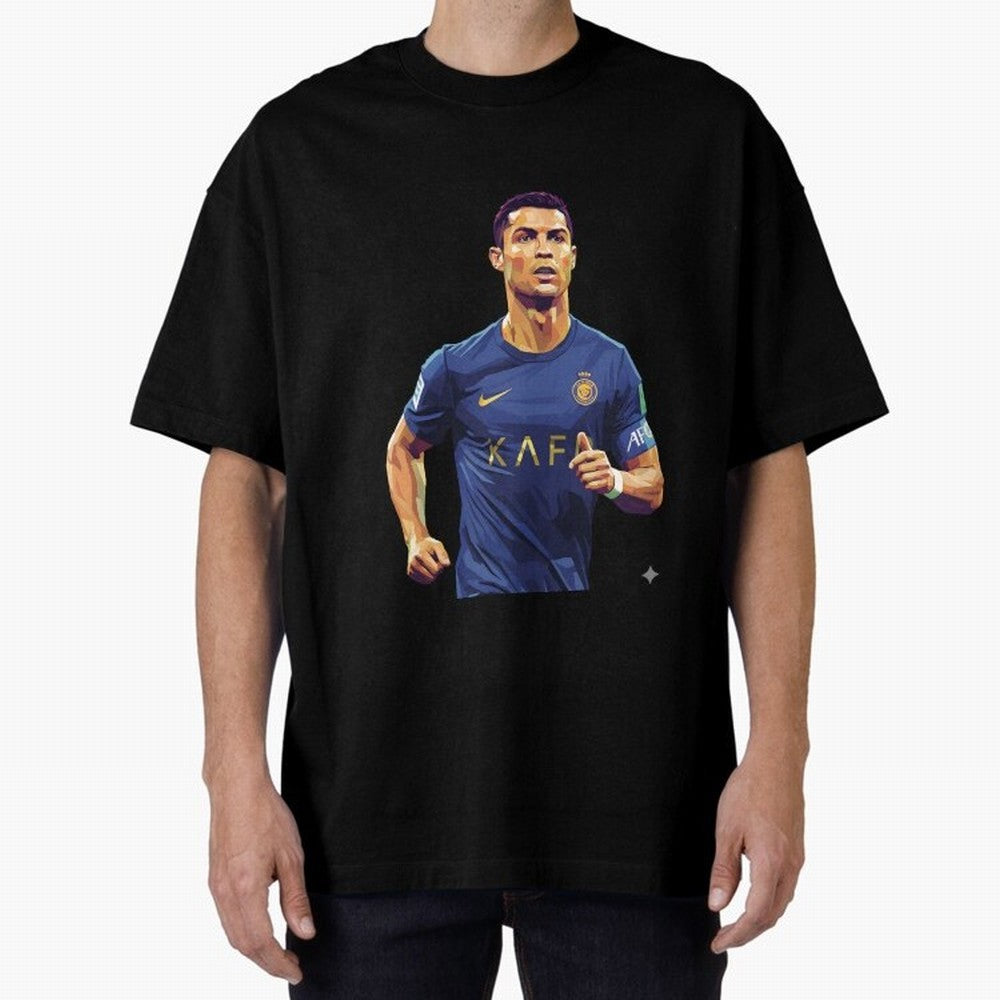 Ronaldo pop art Oversized T-Shirt Follow FIFA World Cup 2026 USA Canada Mexico for Fans of Messi and Cristiano Ronaldo and England, France and Netherlands, Bringing Supporter Pride, Iconic Celebrations, Legendary Names and Global Match Day Energy;
