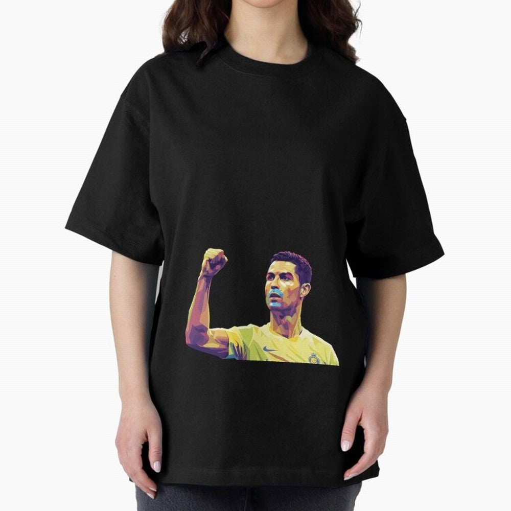 Ronaldo pop art Oversized T-Shirt Experience the Global Stage of the FIFA World Cup 2026 USA Canada Mexico Journey through CR7 Highlights, Portugal, Spain and Germany Pride, Classic Soccer Heritage, Championship Pressure, Fan Loyalty and