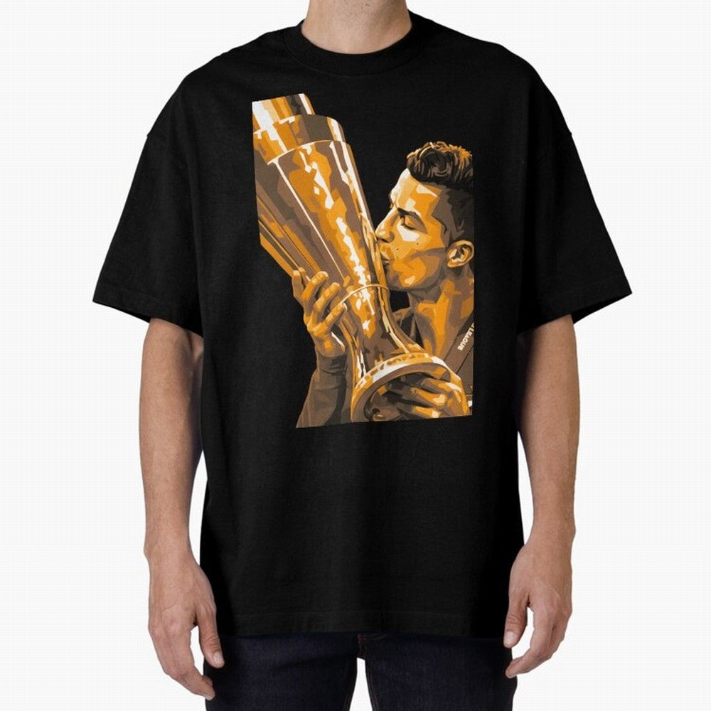 Ronaldo Oversized T-Shirt Bring Global Tournament Vibes to FIFA World Cup 2026 Group Stage for Fans of Messi, CR7 and Mbappe and France, Bringing Soccer Culture, Superstar Moments, National Team Dreams and Competitive Fire; Ideal for Fans Who