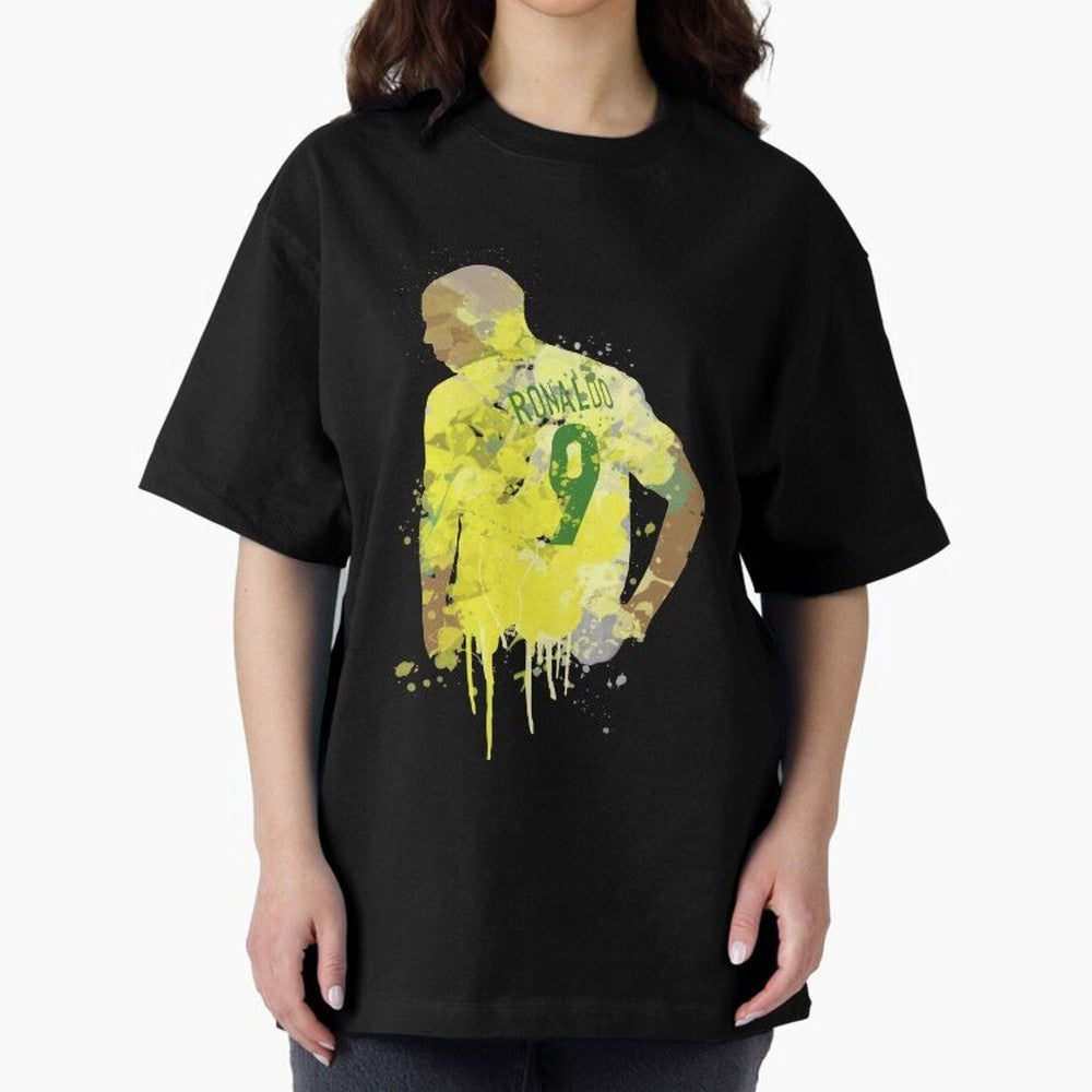 Ronaldo Brazil Legend Art Oversized T-Shirt Show Match Day Excitement for the FIFA World Cup 2026 Journey through Haaland and Mbappe Highlights, Spain Pride, Stadium Chants, National Pride, Trophy Dreams and Unforgettable Football Memories; Ideal