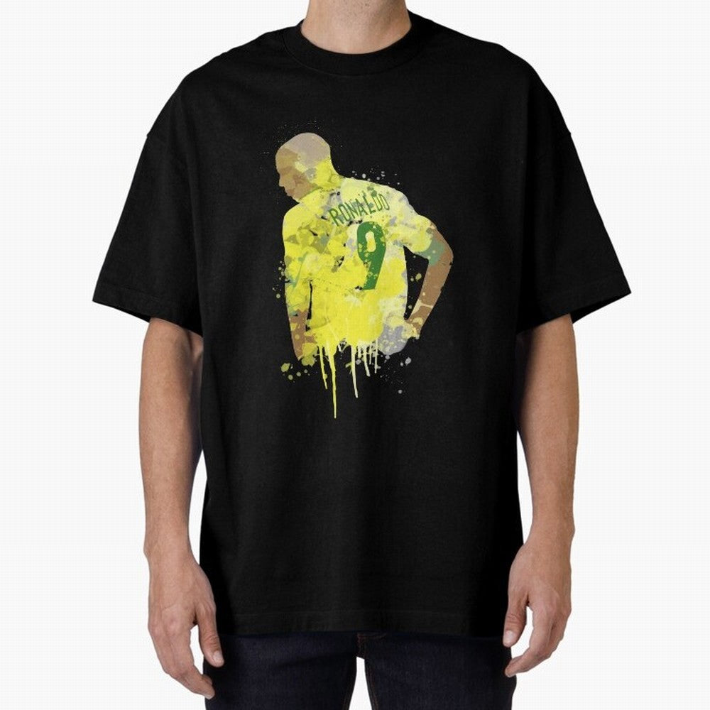 Ronaldo Brazil Legend Art Oversized T-Shirt Show Match Day Excitement for the FIFA World Cup 2026 Journey through Haaland and Mbappe Highlights, Spain Pride, Stadium Chants, National Pride, Trophy Dreams and Unforgettable Football Memories; Ideal