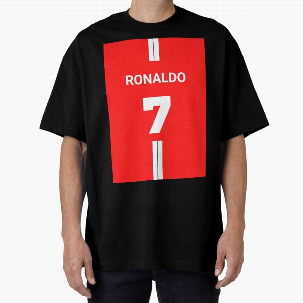 Ronaldo Jersey - 7 Back to Manchester Oversized T-Shirt Join the Countdown to the FIFA World Cup 2026 Group Stage Journey through CR7 and Messi Highlights, Argentina, France and Brazil Pride, Sports Nostalgia, International Competition, Famous
