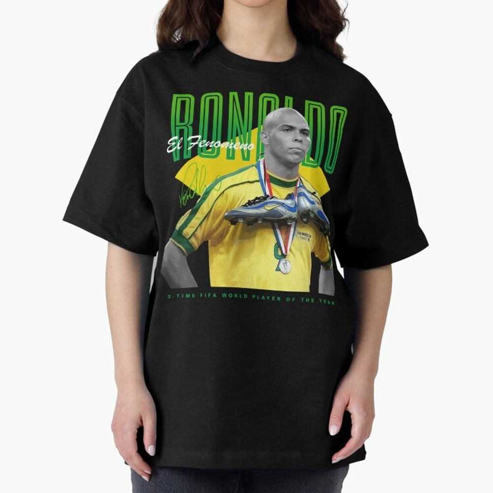 Ronaldo 3 Time Fifa World Player Of The Year Oversized T-Shirt Celebrate Fan Favorites in the FIFA World Cup 2026 Journey through Haaland and Mbappe Highlights, Portugal Pride, Game Day Rituals, Football Legends, Country Pride and the Road to the
