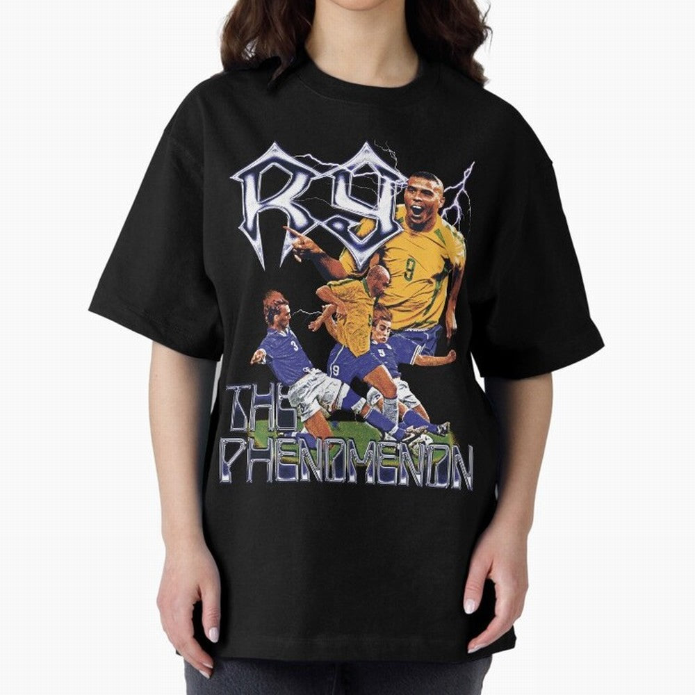 R9, The Phenomenon Oversized T-Shirt Mark Global Football Passion for FIFA World Cup 2026 Group Stage, Celebrating Messi, CR7 and Mbappe, Portugal, Spain and Germany, Game Day Rituals, Football Legends, Country Pride and the Road to the Final;